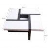 Mobili Rebecca Coffee Table Furniture White and Black Modern House 35x80x80