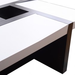 Mobili Rebecca Coffee Table Furniture White and Black Modern House 35x80x80