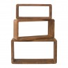 Rebecca Mobili Lot 3 Etagere Biblioteque Rectangle Bois Sombre Vintage 39x21x10