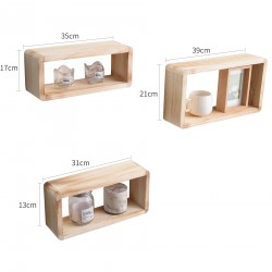 Set di 3 mensole design stile country in legno chiaro - Mobili Rebecca