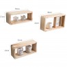 Set di 3 mensole design stile country in legno chiaro - Mobili Rebecca