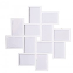 Mobili Rebecca Multi photo frame White 12 photo Wood Home 63x63x1,2