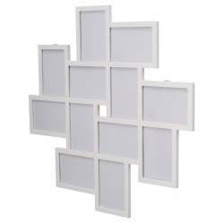 Mobili Rebecca Multi photo frame White 12 photo Wood Home 63x63x1,2