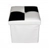 Pouf bicolore moderno, pouf bianco e nero, pouf cubo portaoggetti contenitore da salotto - RE4258 - Mobili Rebecca® Pouf Salv...