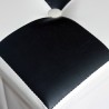 Mobili Rebecca Pouffe Ottoman Black White Faux Leather Modern 30x30x30