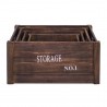 Mobili Rebecca® Set 4 Boxes Crates Storage Wood Dark Grey Organiser Shabby Coutry Garage Kitchen