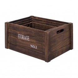 Mobili Rebecca® 4-er Set Aufbewahrungsbox Kiste Holz grau Shabby Vintage Stauraum