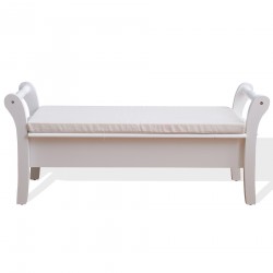 Mobili Rebecca Bench Seat 2 Drawers Pillow Wood White Classic 47,5x108,5x40