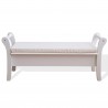 Rebecca Mobili Banc de Jardin Coffre 2 Tiroir Bois Blanc Provençal 47,5x108,5x40