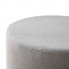 Pouf beige moderno rotondo e imbottito in tessuto - Mobili Rebecca