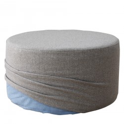 Mobili Rebecca Footstool Pouffe Rounded Grey White Design Modern 25x45x45