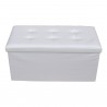 Pouf bianco portaoggetti, pouf contenitore ecopelle, pouf lungo imbottito salotto - RE4620 - Mobili Rebecca® Pouf Salvaspazio...