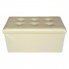 Pouf beige ecopelle, pouf contenitore portaoggetti, pouf lungo imbottito salotto - RE4622 - Mobili Rebecca® Pouf Salvaspazio ...