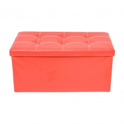 Mobili Rebecca® Pouf Coffre de rangement Banc Rectangle Rouge Stokage Design Salon Sejour