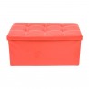 Mobili Rebecca® Pouf Coffre de rangement Banc Rectangle Rouge Stokage Design Salon Sejour