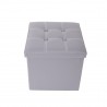 Mobili Rebecca® Pouf Boite de rangement Carre Synthetique Gris Design Moderne Salon Chambre