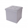 Rebecca Mobili Pouf Boite de rangement Carre Synthetique Gris Design 30x30x30