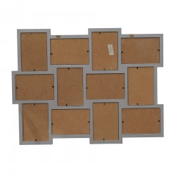 Mobili Rebecca Multi Photo Frame 12 Photo 10 x 15 cm Mdf Grey 47x60x1,2