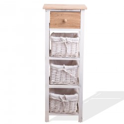 Country wicker chest of drawers with 4 drawers - Mobili Rebecca