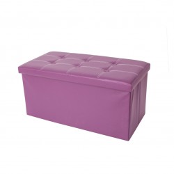 Mobili Rebecca® Taburete Puff Reposapiés Organizador Polipel Morado Salon