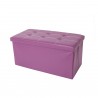 Mobili Rebecca® Pouf Repose-pied Tabouret Synthétique Violet Contemporain Salon