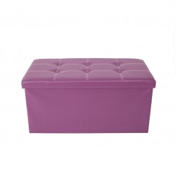 Mobili Rebecca® Storage Pouffe Seat Box Bench Purple Faux Leather Lined Padded