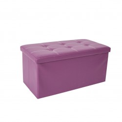 Pouf contenitore viola, pouf panca lungo, pouf colorati portaoggetti da salotto - RE4903 - Mobili Rebecca® Pouf Salvaspazio 2...