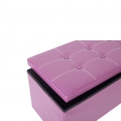 Pouf contenitore viola, pouf panca lungo, pouf colorati portaoggetti da salotto - RE4903 - Mobili Rebecca® Pouf Salvaspazio 2...