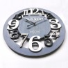 Rebecca Mobili Horloge Murale Bois Mdf Gris Design Moderne 55x55x4,5