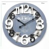 Rebecca Mobili Horloge Murale Bois Mdf Gris Design Moderne 55x55x4,5