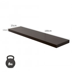 Mobili Rebecca 2 pcs Wall Shelves Storage Wood Modern Dark Brown 3,8x100x25