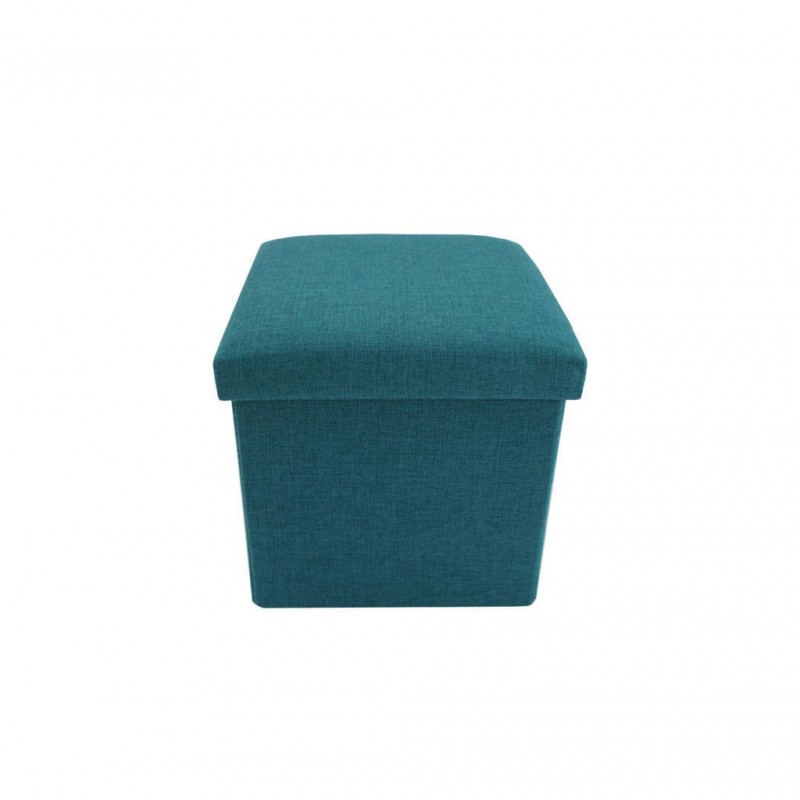 Pouf portaoggetti a cubo azzurro turchese pieghevole - RE6172 - Mobili Rebecca®