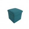 Pouf portaoggetti a cubo azzurro turchese pieghevole - RE6172 - Mobili Rebecca®