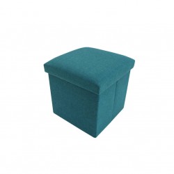 Mobili Rebecca® Puff Cubo Pouf Dado Cotone Azzurro Turchese Richiudibile