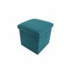 Pouf portaoggetti a cubo azzurro turchese pieghevole - RE6172 - Mobili Rebecca®