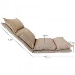 Chaise de Sol Métal Beige Relaxante Inclinable Salon - Mobili Rebecca