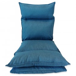 Floor Armchiar Dark Blue Metal Plyester Resting - Mobili Rebecca