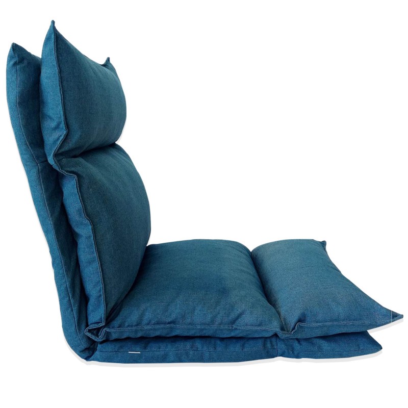 Floor Armchiar Dark Blue Metal Plyester Resting - Mobili Rebecca