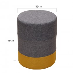 Gray and yellow padded round beanbag - Mobili Rebecca