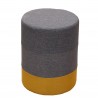 Gray and yellow padded round beanbag - Mobili Rebecca