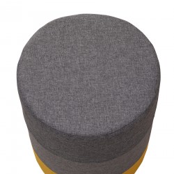 Gray and yellow padded round beanbag - Mobili Rebecca