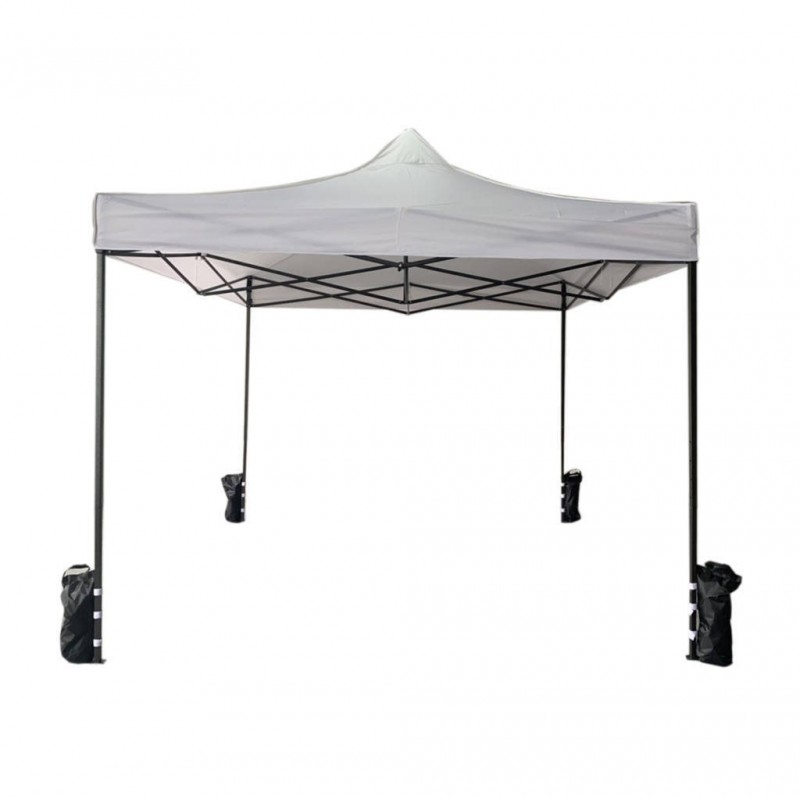 3 x 3 weißer Gazebo in der Höhe verstellbar und mit Gewichten - RE6326 - Mobili Rebecca®