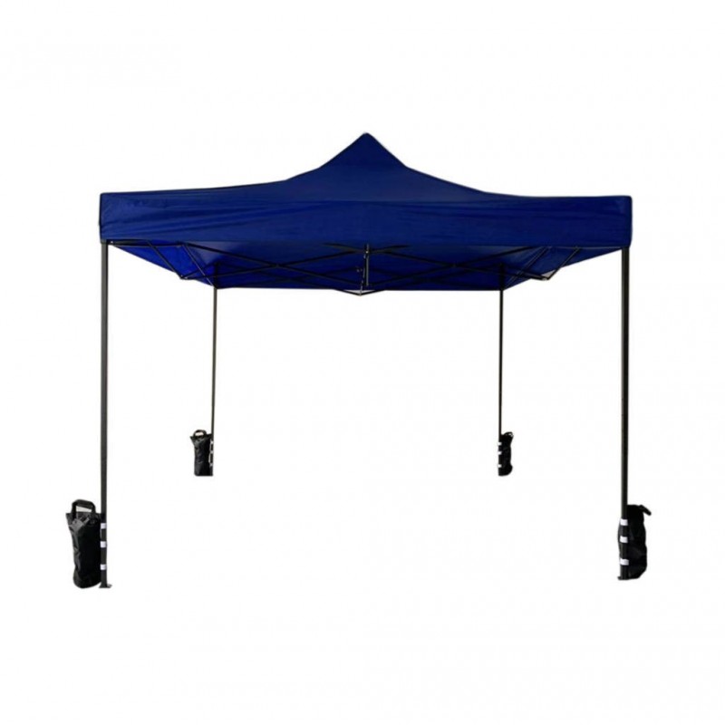 Blauer Gazebo 3 x 3 mit Akkordeonöffnung und Gewichten - RE6327 - Mobili Rebecca®