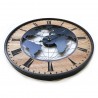 Rebecca Mobili Round Retro Wall Clock Brown Black Mdf Analog 50x50x4,5