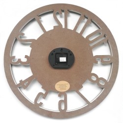 Rebecca Mobili Wall Clock Retro Wood White Room 55x55x5