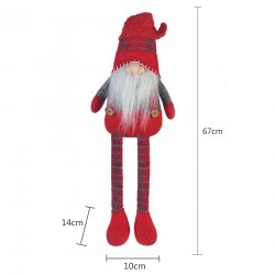 Rebecca Mobili Gnome Long Legs Red Gray Cloth Christmas Decor 67x10x14