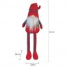 Rebecca Mobili Gnome Longues Jambes Rouge Gris Tissu Décor De Noël 67x10x14