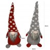 Rebecca Mobili 2 Elfos Gnomos Decorativos Paño rojo gris Decoración 48x20x14