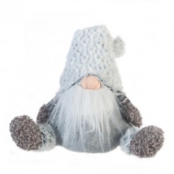 Rebecca Mobili Scandinavian Elf Gnome Tela gris Decoración navideña 35x16x24