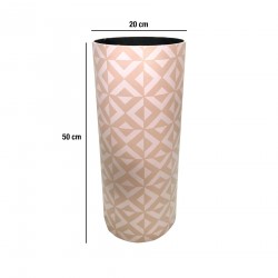 Rebecca Mobili Paraplubak Geometrisch Design Wit Beige Ronde Stokhouder MDF Canvas Thuiskantoor Meubels